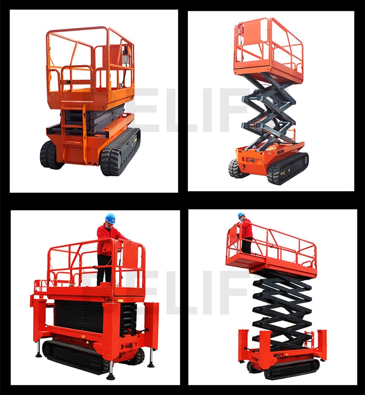 12m Small Hydraulic Aerial Construction Work Manlift Platforms Electric Scissor Lift