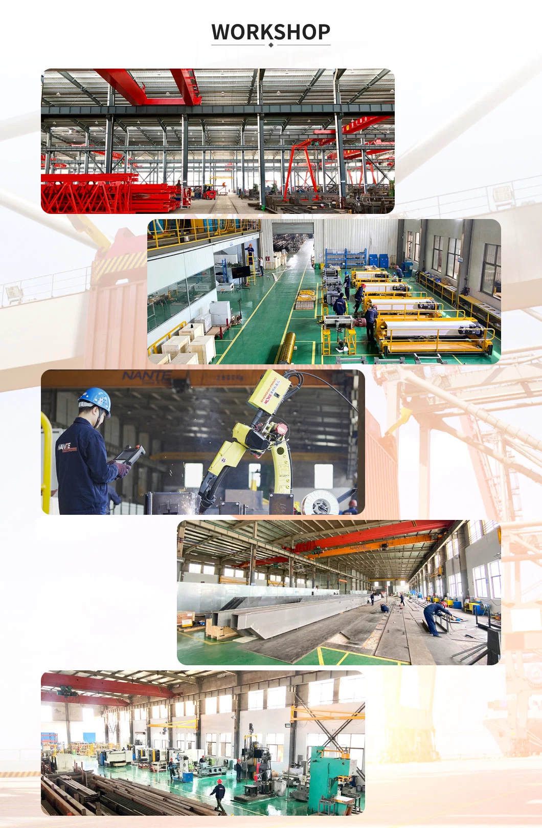 15t-13m/9m Single Girder Overhead Crane in Industrial Workshop